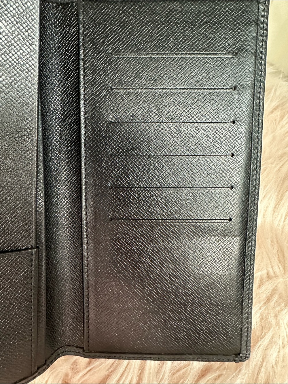 Authentic Louis Vuitton Black Textured Long Wallet with Debossed LV - Picture 4 of 7